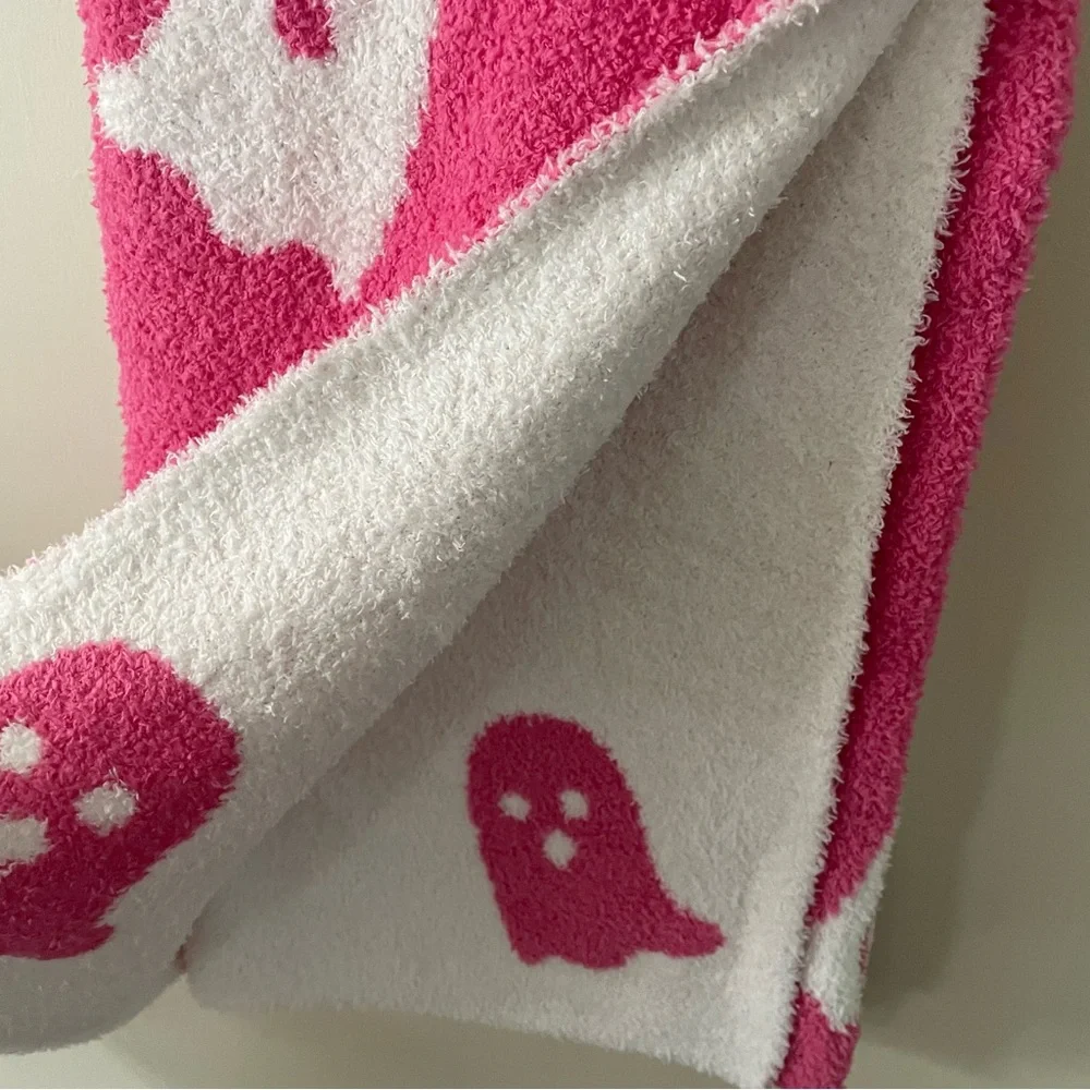 NEW Cupcakes & Cashmere PINK GHOST Throw 👻💗 viral fuzzy blanket tik tok